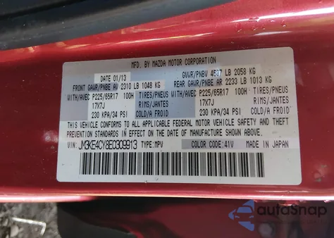 2014 Mazda Cx-5 Touring z USA, uszkodzony, nr VIN JM3KE4CY8E0309913